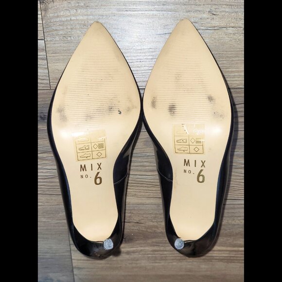 Used Women's DSW Mix No. 6 Dignity US9 Pointed Toe Black Patent Pumps 4.25" heel - Picture 10 of 14